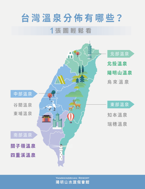 台灣溫泉分布地圖-台灣溫泉分布