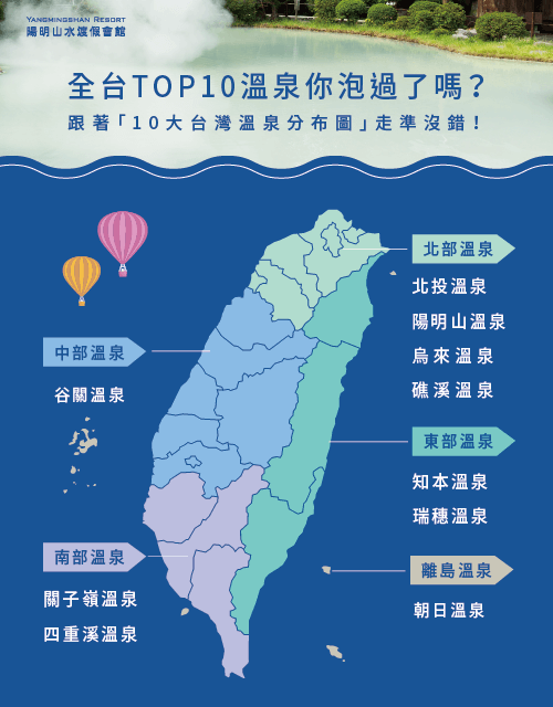 台灣溫泉TOP10-台灣溫泉地圖