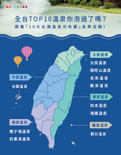 台灣溫泉TOP10-台灣溫泉地圖