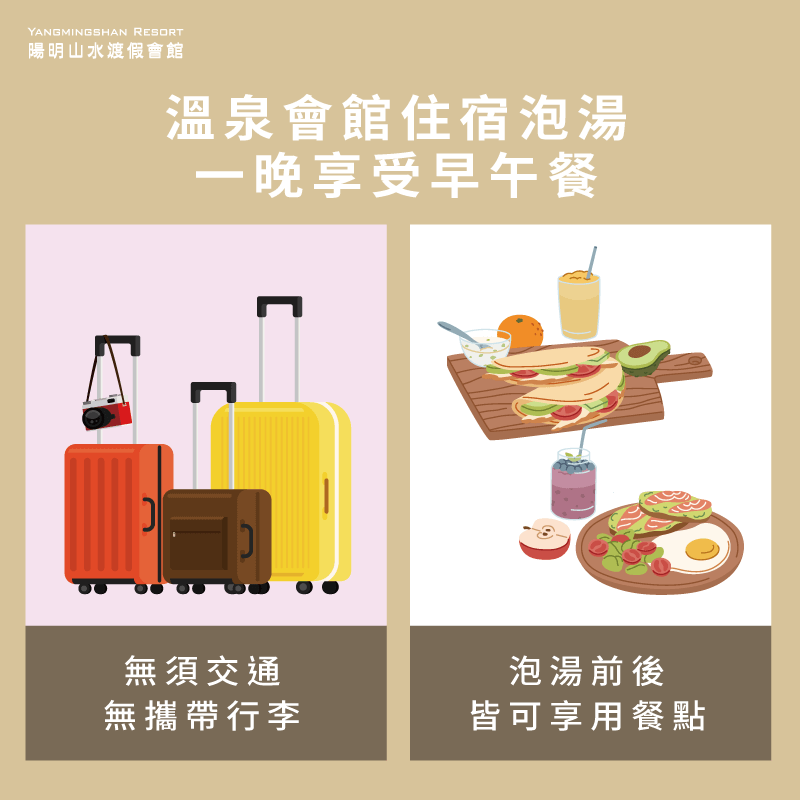 起床後可選擇先泡湯或先用餐,享受截然不同的溫泉美食體驗 溫泉會館早午餐-泡湯 早午餐