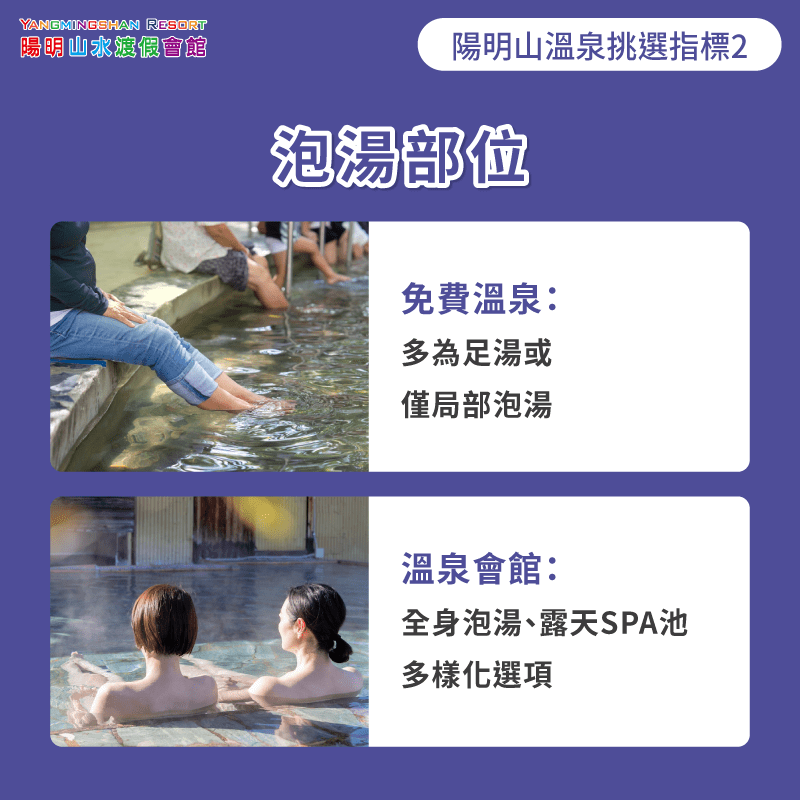 想泡全身或足湯?會館提供更多泡湯選擇 泡湯部位-陽明山免費溫泉 陽明山溫泉會館